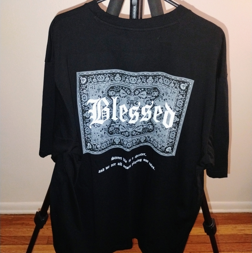 Black 'Blessed' Graphic Tank Top